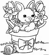 Coloring Flowers Bunny Easter Pages Printable Print Color Info Prints sketch template