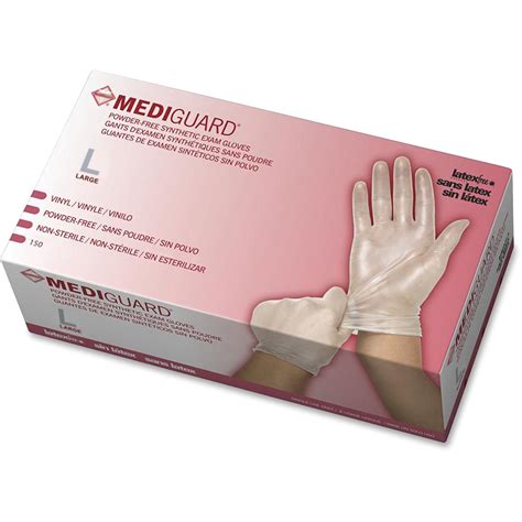 medline vinyl exam gloves powder  large bx clear
