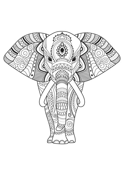 pretty decorated elephant elephants kids coloring pages