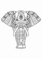 Elephant Coloring Elephants Pages Patterns Color Simple Decorated Print Adults Kids Adult Children Printable Simply Beautiful Gifts Justcolor sketch template