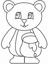Coloring Bear Pages Bears Pot Color Animal Holding Preschool Honey Printable Hibernation Kids Animals Printables Colouring Sheets Teddy Comments sketch template