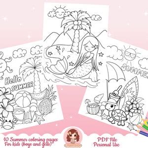 summer coloring pages coloring pages  kids activity book page