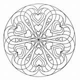 Mandala Mandalas Coloring Hearts Pages Coloriage Simple Adult Pour Coeur Et Valentin Adults Saint Imprimer Dessin Un Miscellaneous Coloriages Normal sketch template