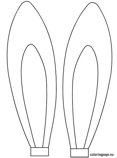 easter rabbit ears template coloring page lapin de paques