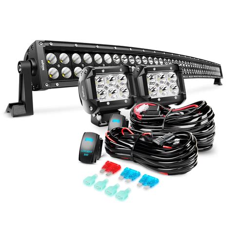 nilight    black curved work light spot flood combo led light