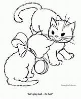Coloring Kitten Pages Cute Printable Print sketch template