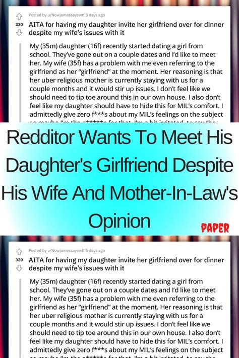 Redditor Wants To Meet His Daughter S Girlfriend Despite His Wife And