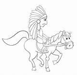 Indien Indiano Indiaan Cheval Cavallo Americano Homme Hiver Chef sketch template