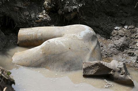 giant statue of egyptian pharaoh ramses ii found in cairo slum by