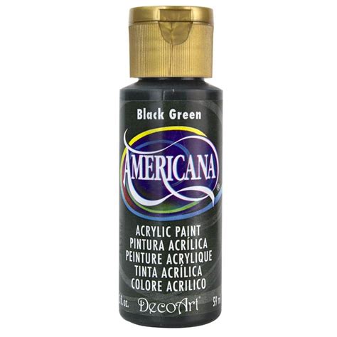 decoart americana  oz black green acrylic paint da   home depot