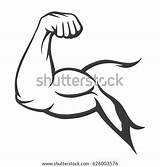 Flexing Biceps Macho sketch template
