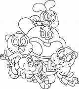 Gumball Coloring Cartoon Pages Amazing Network Family Printable Mundo Colorir Do Desenho Desenhos Characters Color Incrivel Wonder Cool Pra Comments sketch template