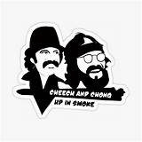 Cheech Chong Smoke Sticker Stickers Hemp Shirt Redbubble Teepublic Front sketch template