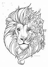 Lion Coloring Pages Adults Mandala Adult Printable Color Head Fantasy Hard Favoreads Animals Colouring Print Book Club Detailed Books Pdf sketch template