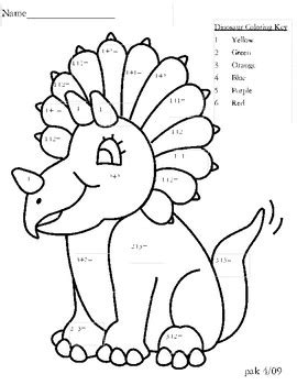 dinosaur coloring pages  numbers color  number dinosaur