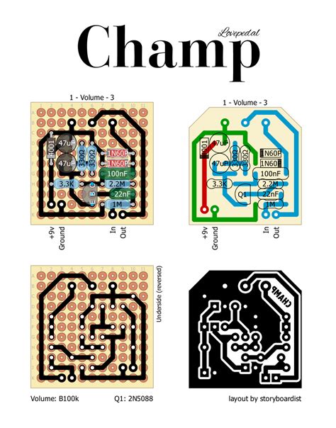 perf  pcb effects layouts lovepedal champ