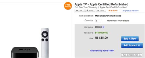 apple tv  generation p official apple refurb   shipping