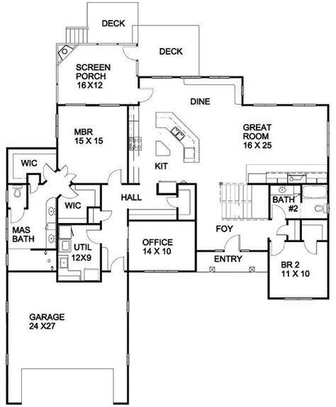 single story house plans  finished basement