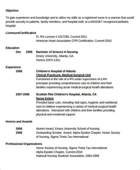 sample cv newly graduate nurse     grad nursing resume