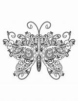 Butterflies Coloring Pages Butterfly Adult Pattern Mandala Icolor Flower sketch template