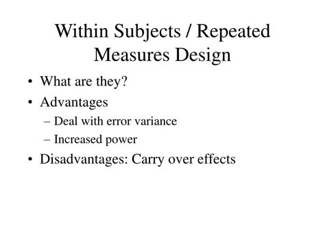 subjects repeated measures design powerpoint