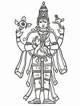 Vishnu Rama Hindu Hinduism Designlooter sketch template