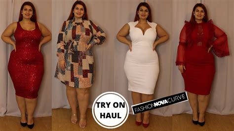 Plus Size Dresses Try On Haul Fashion Nova Curve Youtube