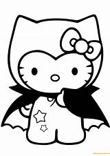 Kitty Hello Coloring Pages Dracula Color Printable Costume Print Kids Supercoloring Drawing Cartoon Coloringpagesonly Categories sketch template