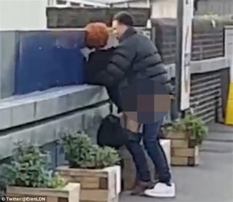 couple have sex on london overground platform in daytime