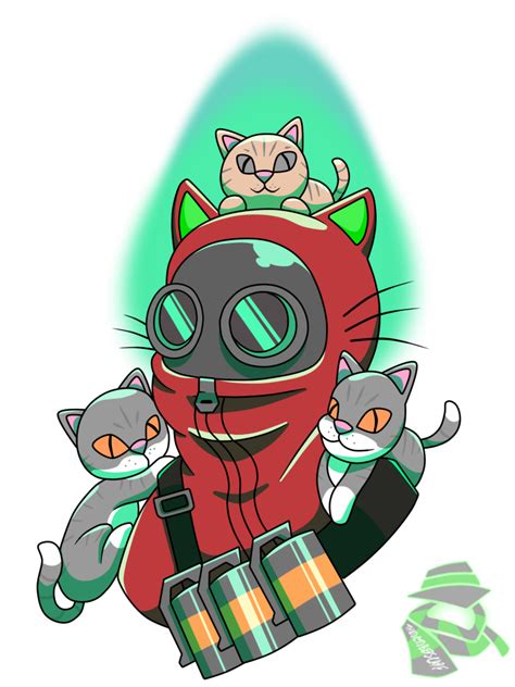 green energy cat pyro commission  theoctoberscarf  newgrounds