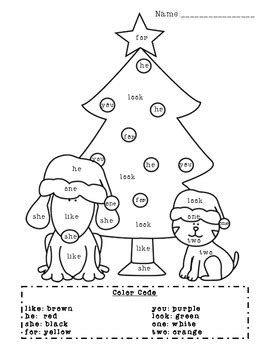 christmas sight word coloring page  valerie gilmore tpt