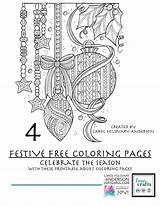 Coloring Pages Printable Holiday Pdf Books Adults Adult Festive Christmas Book Downloads Ebook Favecrafts Zentangle Printables Sheets Mandala Patterns Colouring sketch template