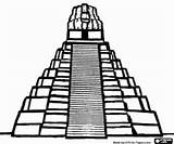 Tikal Guatemala Piramide Mayas Pyramid Colorear Monumentos Piramides Azteca Amerika Paisajes Piramida Tempel Pyramide Mayan Incas Aztecas Majów Pyramids Como sketch template