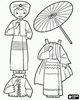 Coloring Para Dolls Trajes Colorear Paper Printable Pages Boy Dress Girl Costume Doll Burma Mundo Tipicos Del Coloriage Traje Traditional sketch template