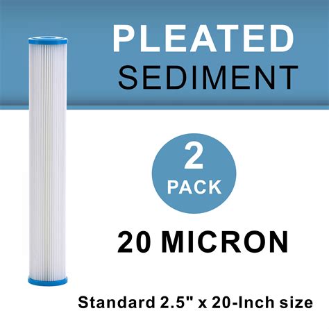 Sediment Pleated Water Filter Washable And Reusable 2 5 X 20