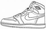Jordan Coloring Air Shoes Print Pages Drawing Outlines Learn sketch template