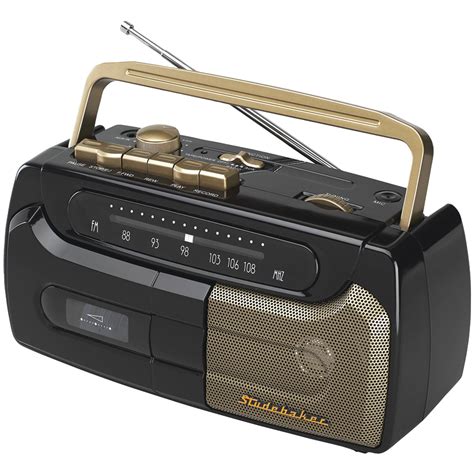 studebaker sbbg portable cassette player recorder  fm radio