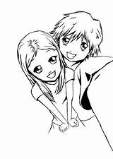Couple Lineart Deviantart Preliminary Anime Coloring Pages Drawing Drawings Manga Perlenfeen sketch template