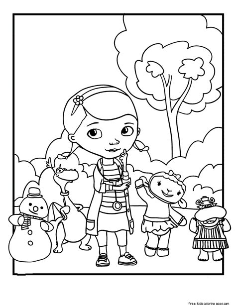 mcstuffins coloring pages cartoons printable  kids