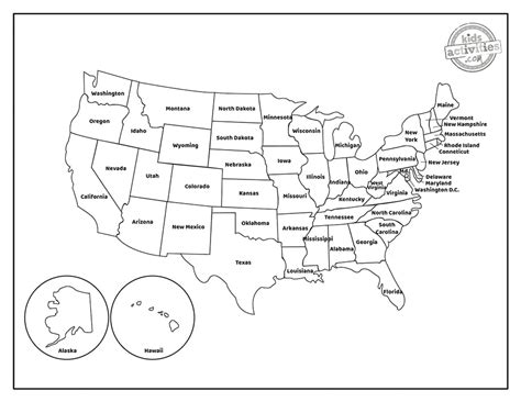 coloring pages usa map