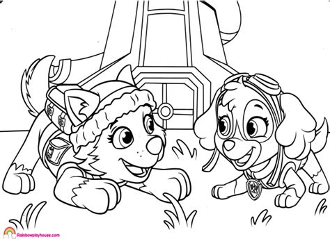 paw patrol everest coloring page  getcoloringscom  printable