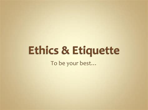 ppt ethics and etiquette powerpoint presentation free download id