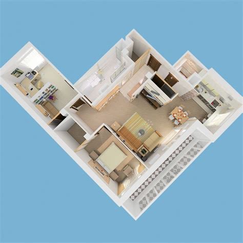 rooms  kitchen flat  model  model model visualisation