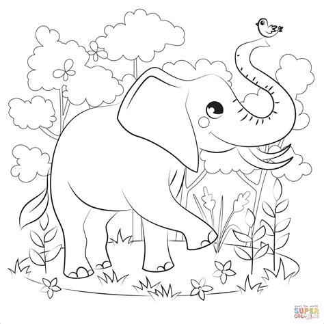 elephant coloring page  printable coloring pages