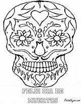 Skull Coloring Pages Mandala Muertos Dia Los Printable El Skulls Getcolorings Dead Catrina La Inspiration Template sketch template