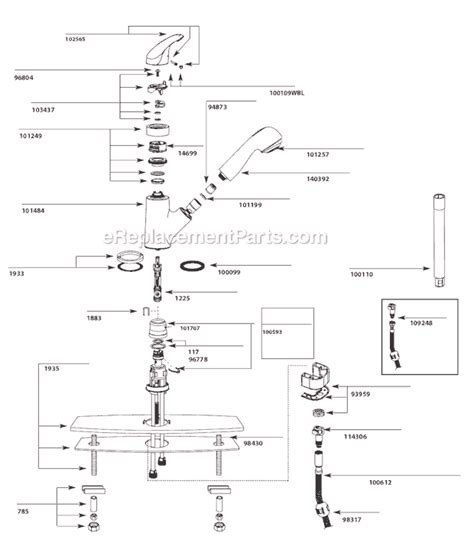 moen  parts list  diagram      ereplacementpartscom