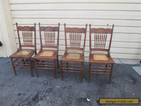 set  antique solid oak dining room chair  chairs