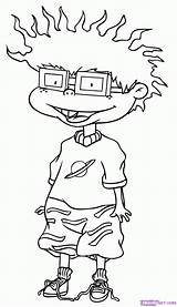 Rugrats Coloring Pages Chuckie Draw Drawing Hey Arnold Step Finster Printable Cartoon Nickelodeon Color Characters Character Kids Cartoons Catdog Drawings sketch template