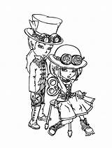 Coloring Pages Steampunk Book Drawings Deviantart Jadedragonne Robots Outline Sheets Stamps Stuff Yampuff Line sketch template
