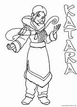 Katara Avatar Airbender Coloring4free Film Bender Coloringsun sketch template